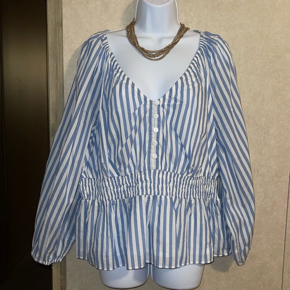 New with tags striped J.Crew blouse - Picture 1 of 6